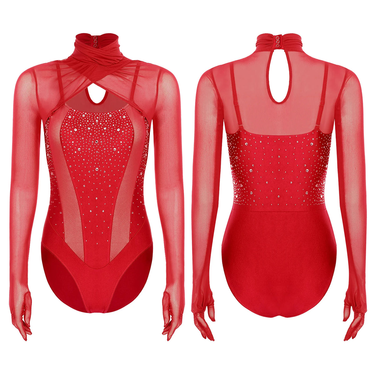 Prism Rhinestone Mesh Performance Bodysuit