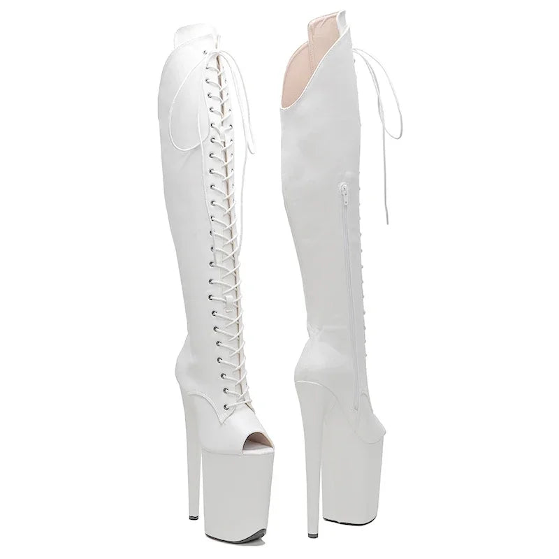 Thigh-High Platform Boots - 23cm Pole Dance Heels