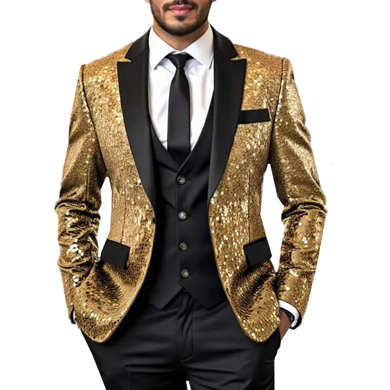 Men’s Sequin Blazer | Contrast Lapels