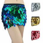 Fish Scale Paillette Wrap Mini Skirt | Holographic Sequin | Festival & Go-Go | 6 Colours