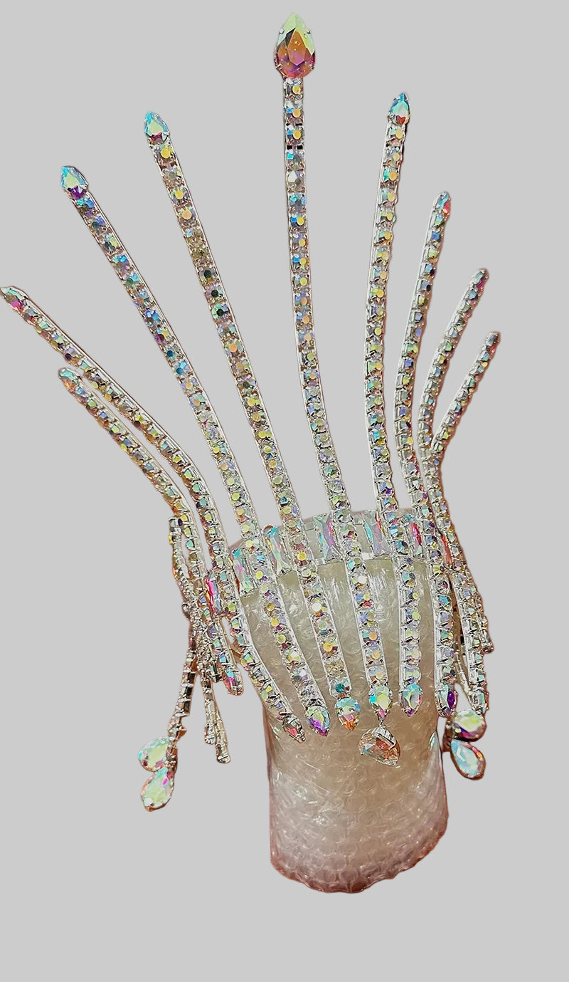 Oversized Rhinestone Headpiece Necklace - Statement Jewelry for Stage & Performance
