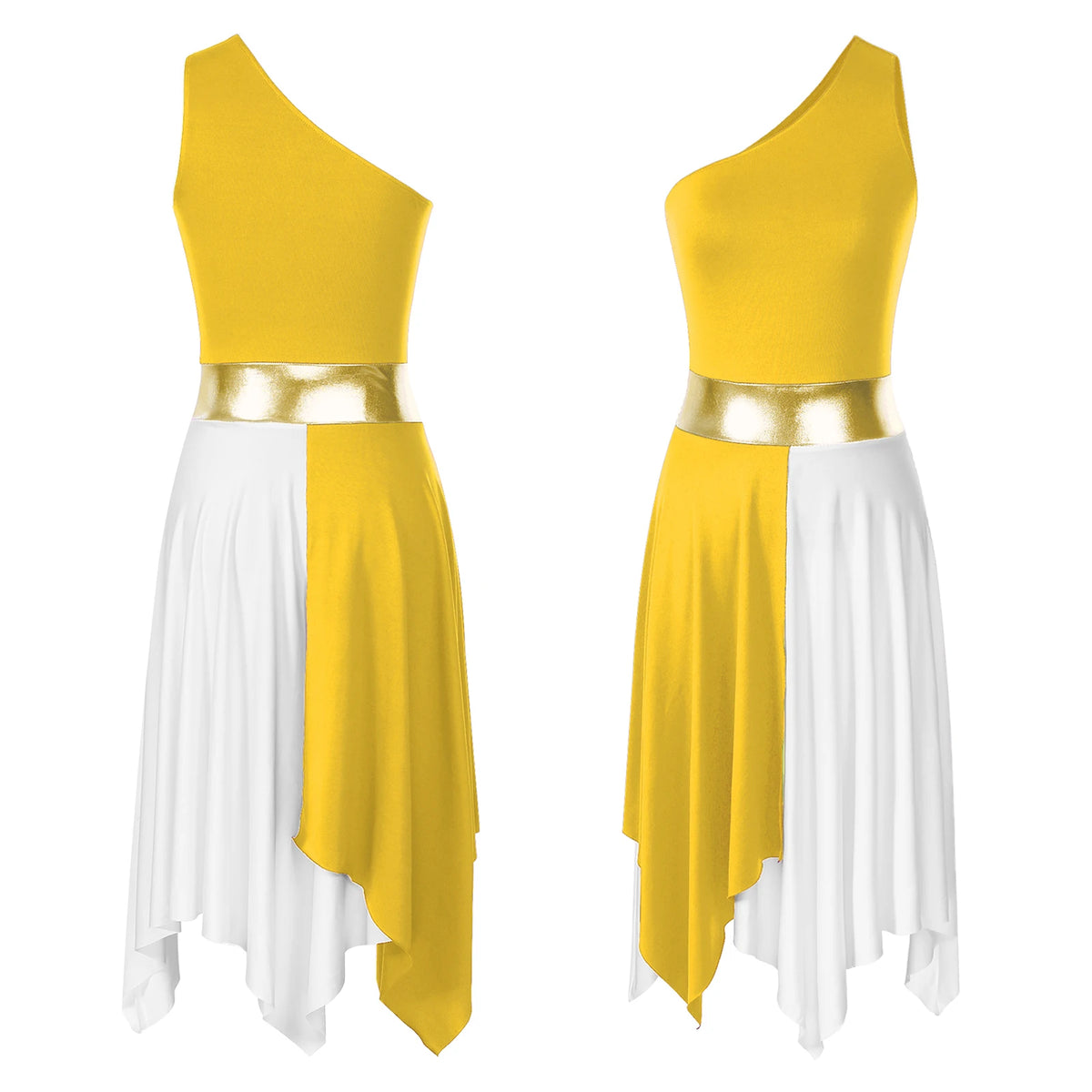 Lyrical Praise Dance Dress | Asymmetric Hem | Multi-Color