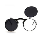 Steampunk Flip Sunglasses | Round Metal Frame | Unisex