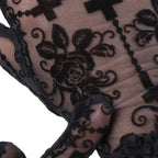 Black Lace Gloves | Rose & Cross