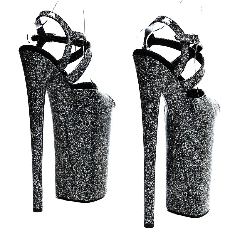 10-Inch Glitter Platform Heels - Ultra High Exotic Dance Sandals