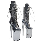 9-Inch Patent Platform Ankle Boots | Lace-Up