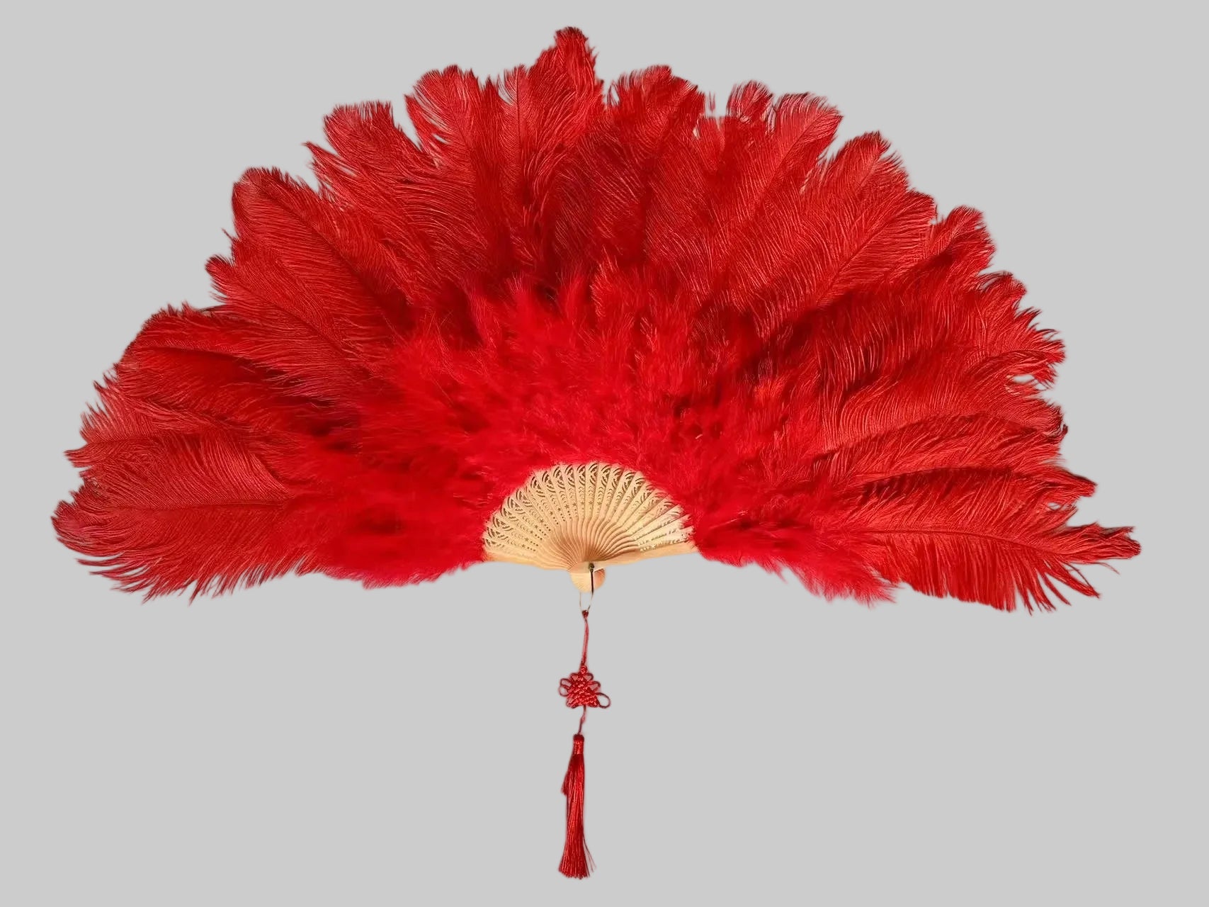 Feather Fan - Handcrafted Samba Carnival Performance Fan with Rhinestones