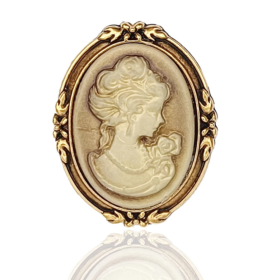 Victorian Cameo Portrait Brooch | Antique Gold & Silver | Vintage Pin