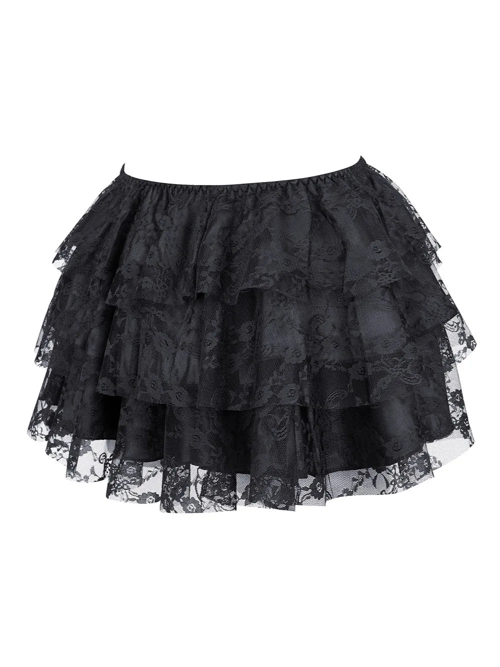 Gothic Ruffle Mini Skirt | Lace Layers