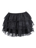 Gothic Ruffle Mini Skirt | Lace Layers