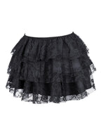 Gothic Ruffle Mini Skirt | Lace Layers