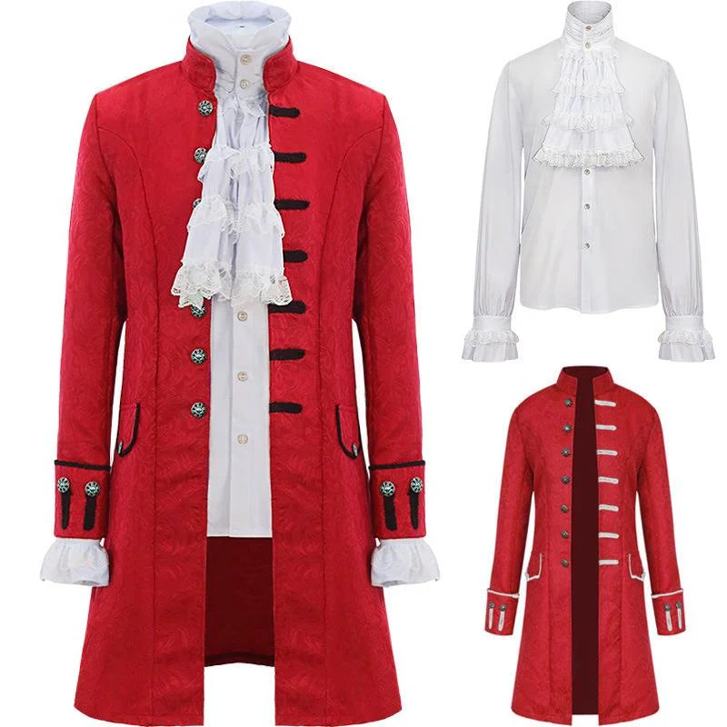 Victorian Steampunk Trench Coat & Shirt | Medieval Renaissance Costume | S–4XL