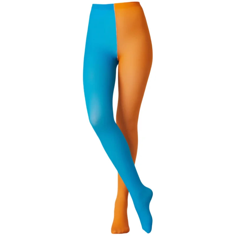 Two-Tone Colorblock Tights | Dopamine Colors | 27 Combos