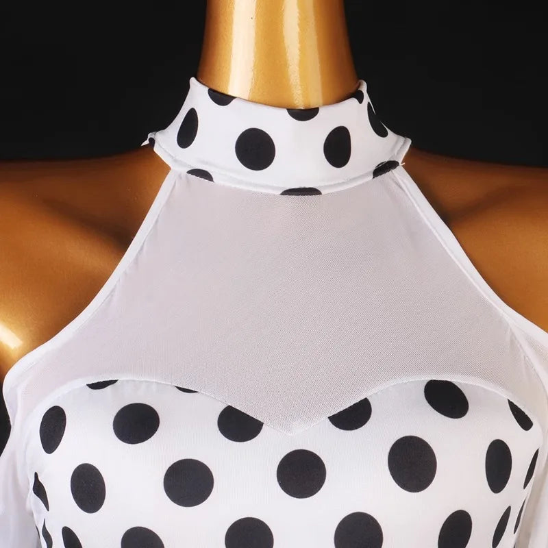 Polka Dot Ballroom Dress | Long Sleeves | 2 Colors | XXS-XXL