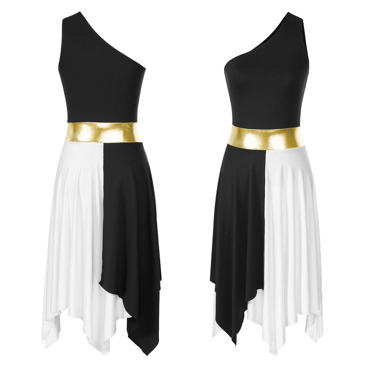 Lyrical Praise Dance Dress | Asymmetric Hem | Multi-Color