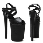 9-Inch Snakeskin Platform Slipper Sandals - Exotic High Heel Performance Shoes