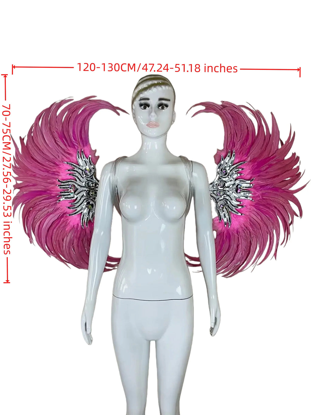 Rhinestone Feather Wings - Handmade Samba Carnival Performance Wings