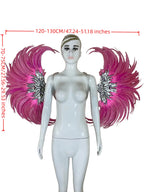 Rhinestone Feather Wings - Handmade Samba Carnival Performance Wings