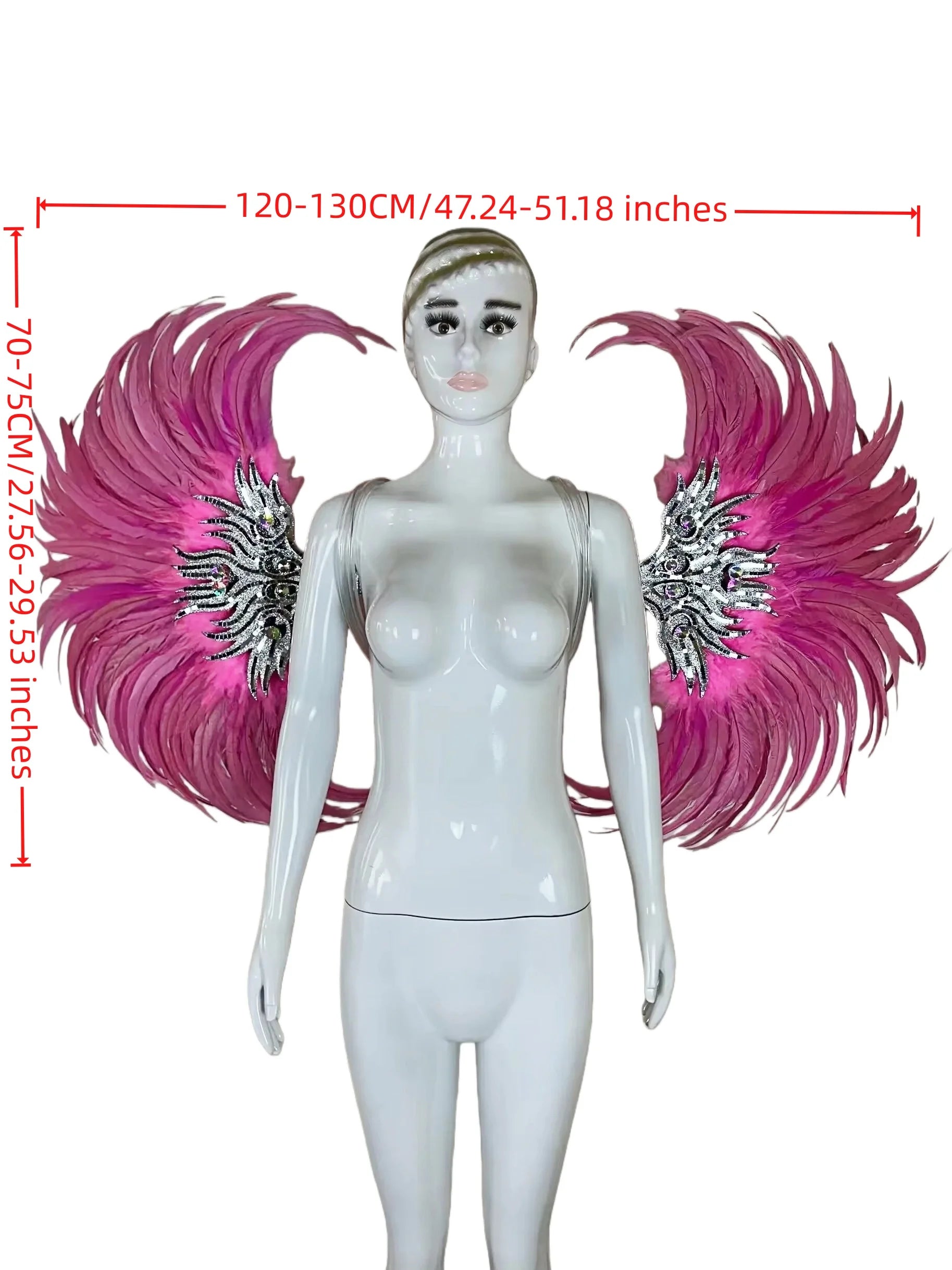 Rhinestone Feather Wings - Handmade Samba Carnival Performance Wings