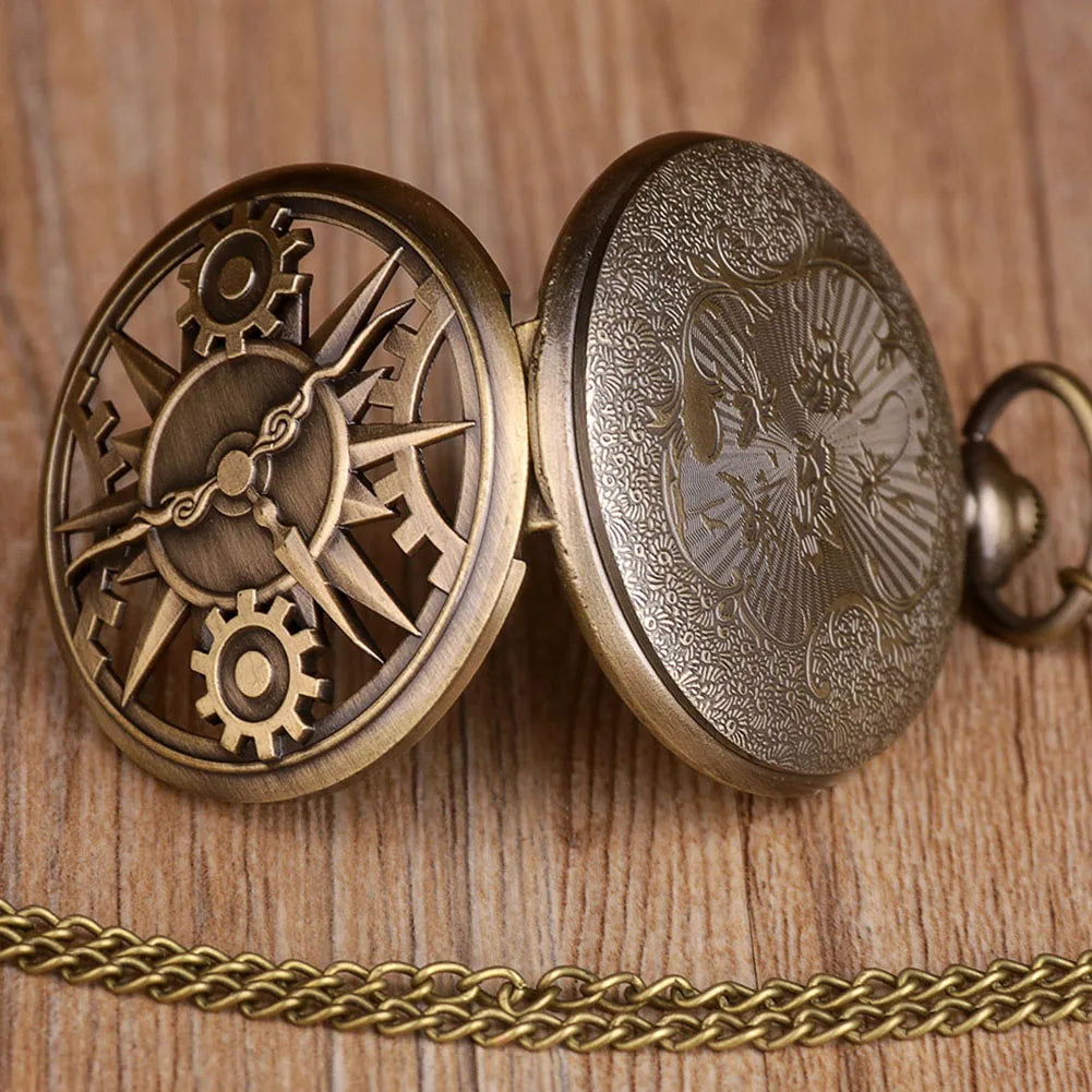 Steampunk Pocket Watch | Bronze Gear Detail