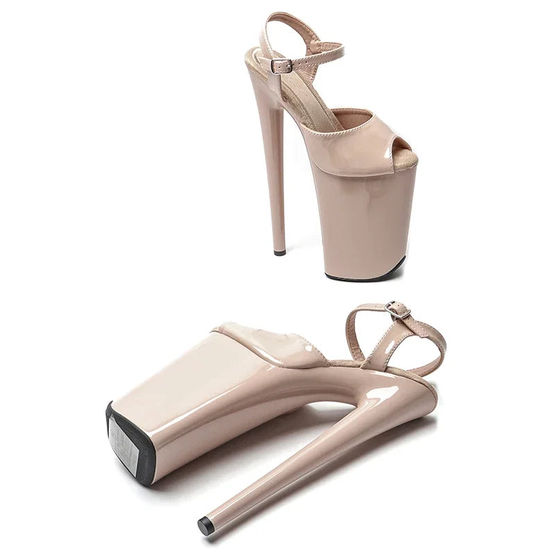 9-Inch Patent Open-Toe Platform Sandals