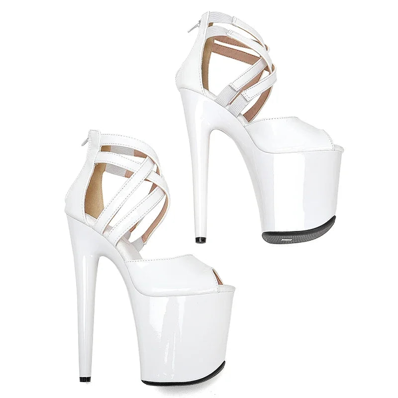 Patent Leather Platform Sandals - 20cm Pole Dance Heels