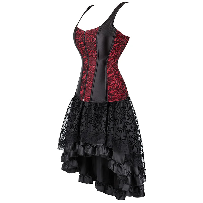 Burlesque Corset Dress | Lace Skirt | Overbust & Straps