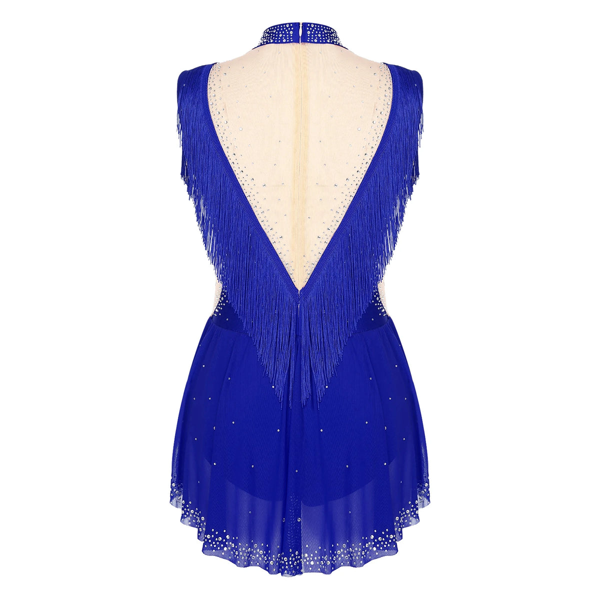 Dance Leotard | Rhinestone Fringe & Mesh