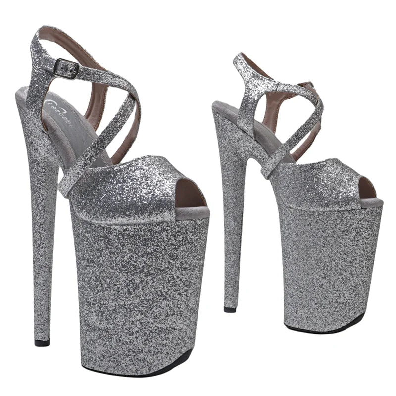 9-Inch Glitter Platform Sandals