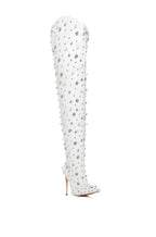 Crystal Embellished Over-the-Knee Boots | 10/12cm Heel