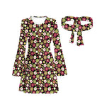 Women's Floral Hippie Dress Set | Flare Sleeve | 60s 70s Boho
