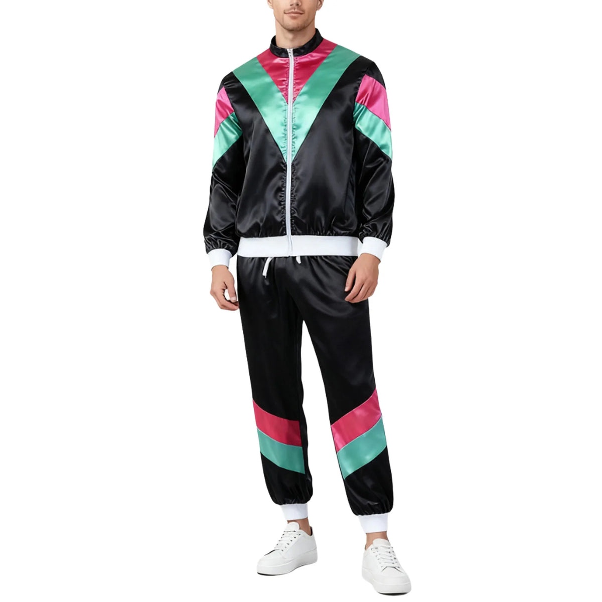 80s Tracksuit | Satin Color Block