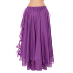 Belly Dance Chiffon Skirt | Ruffle Trim | Side Slit | 13 Colors
