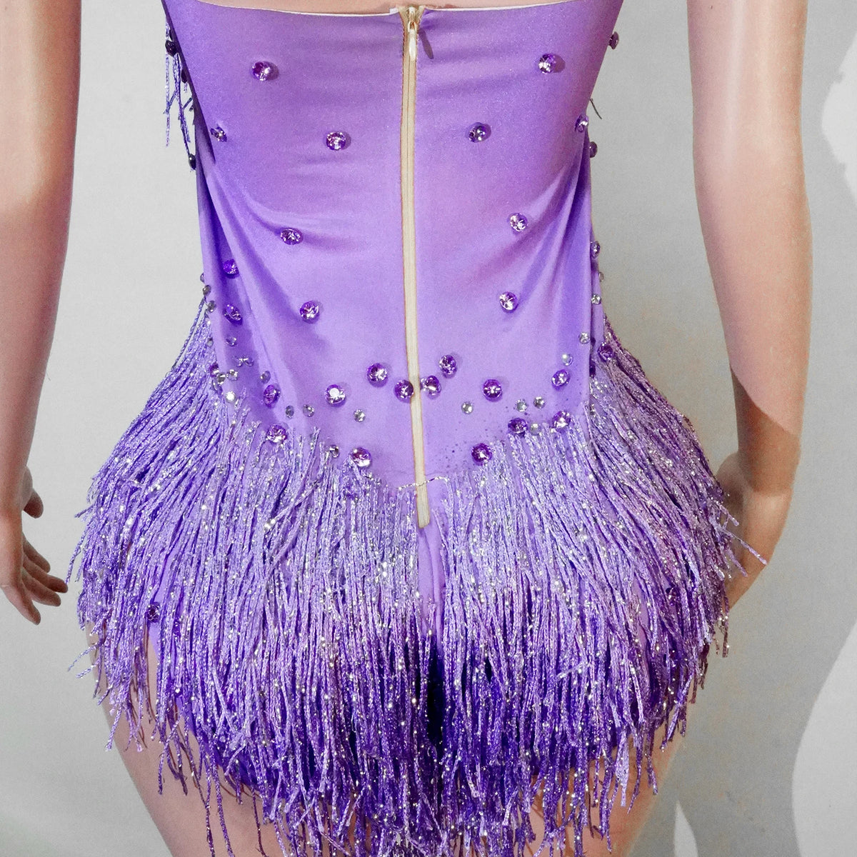 Stage Bodysuit | Rhinestone Fringe
