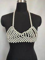 Pearl Hollow Out Crop Top - Backless Camisole Cover-Up