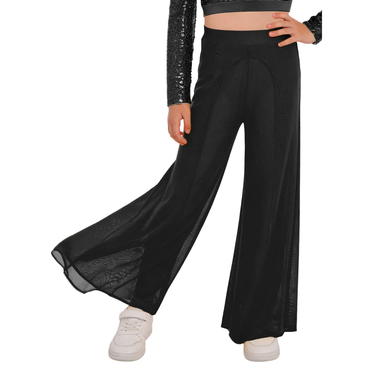 Girls’ Dance Trousers | Wide-Leg Mesh