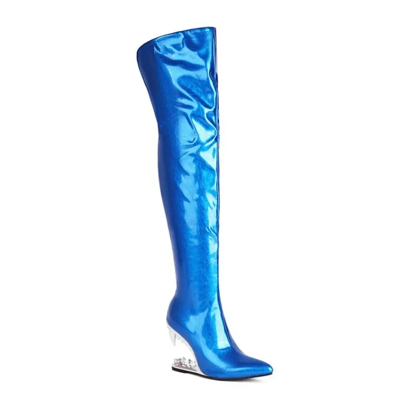 Tiger Heel Over-the-Knee Boots | 10.5cm Stage Heel