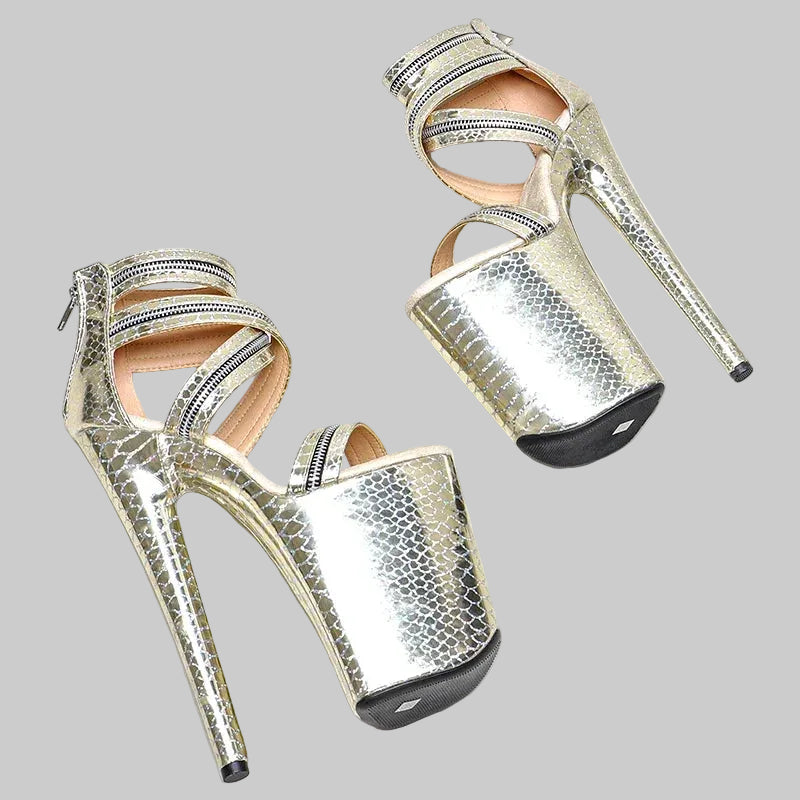 9-Inch Open Toe Platform Heels - Sexy Pole Dance Sandals