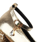 Ankle-Strap Pumps | Metallic Sparkle | 6cm