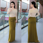 Belly Dance Training Set | 2-Piece | Long Sleeve & Bodycon Skirt