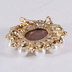 Victorian Cameo Brooch | Pearl & Crystal | Vintage Portrait Pin