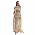 Pearl & Crystal Mermaid Gown | Cape Jacket | Strapless