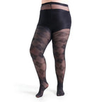 Plus Size Diamond Grid Sheer Tights | 20D High-Waist Pantyhose | 1XL–4XL