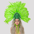 Feather Headdress Performance Headpiece - Showgirl Carnival Costume Accessory