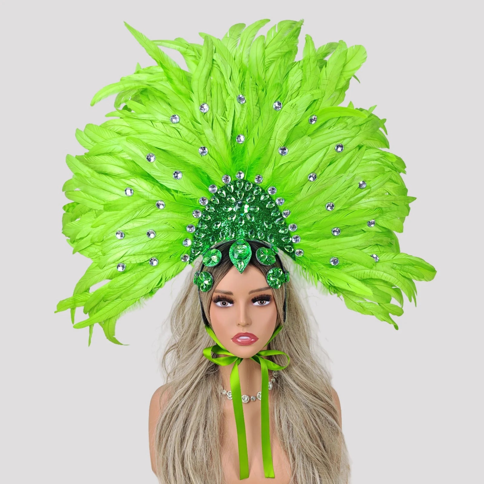Feather Headdress Performance Headpiece - Showgirl Carnival Costume Accessory