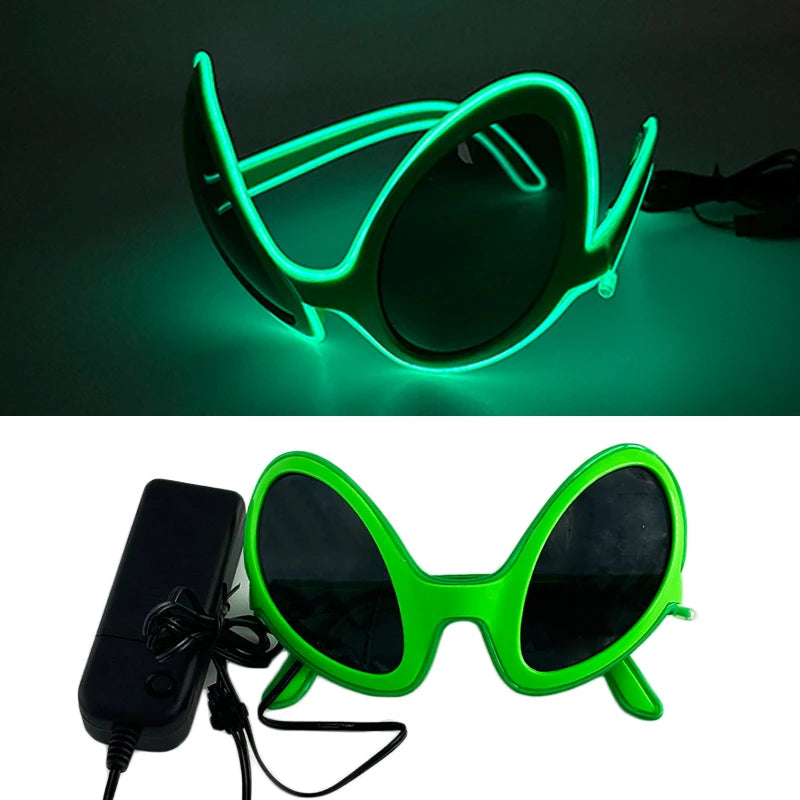 LED Light-Up Rave Glasses & Gloves | Cyberpunk Festival Eyewear