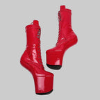 Patent Heelless Platform Pole Dance Ankle Boots
