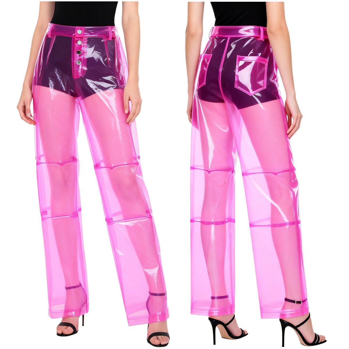 Transparent Trousers | Wide-Leg Color