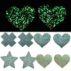 Glow-in-the-Dark Glitter Nipple Pasties | Multi-Shape