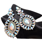 Oversized Crystal Drop Earrings | Clip-On | 13.8cm